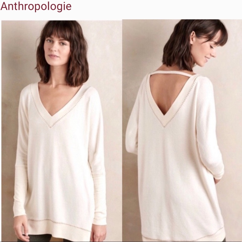 Anthro Saturday Sunday Matin Cream Long Tunic